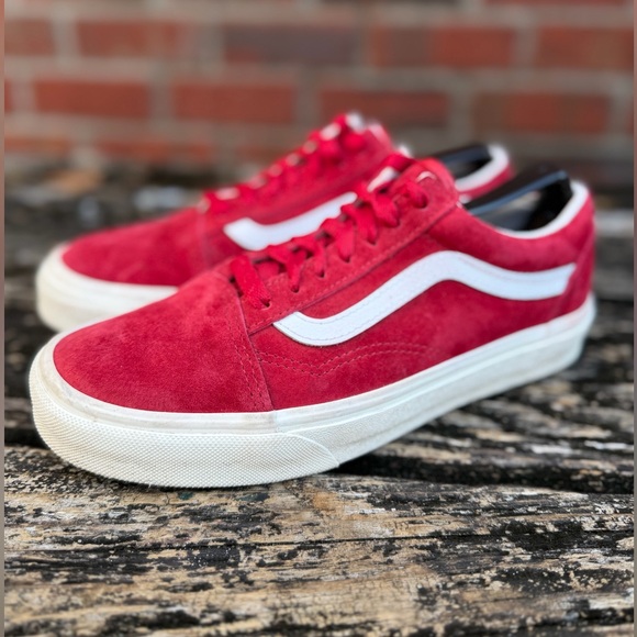 2020 Vans Old Skool 'Pig Suede - Red Chili Pepper' Unisex Lace Up Sneakers M5 - Picture 4 of 13